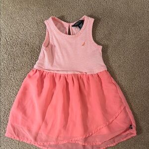 Nautica Peach Sleeveless Sundress with Scoop Neck